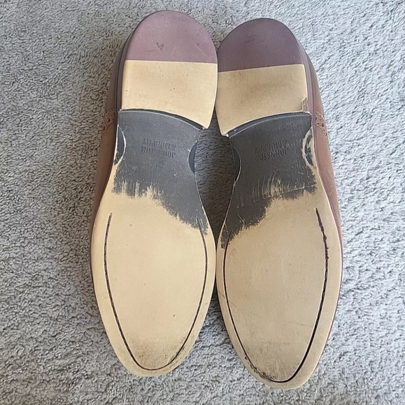 Johnston & Murphy Oxford Shoes Mens 10M Tan Leather Dress Cap Toe Conard 23-8682 - Picture 12 of 14